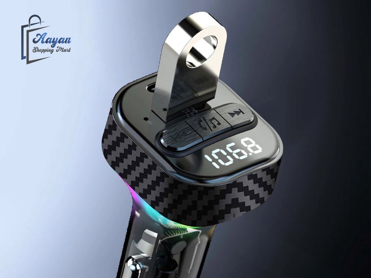 FM Transmitter Auto Bluetooth 5.3 USB-C PD 30W QC 3.0 LED Handsfree MP3 WMA – 63621