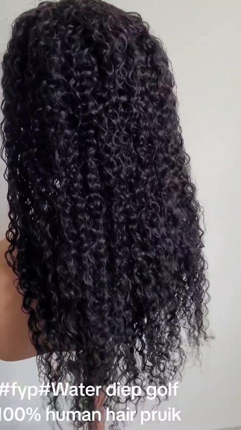 Perruque Bouclée 16 Pouces (40cm) Cheveux Humains Vietnamiens Noir - Sans Marque, Neuve Sans étiquettes