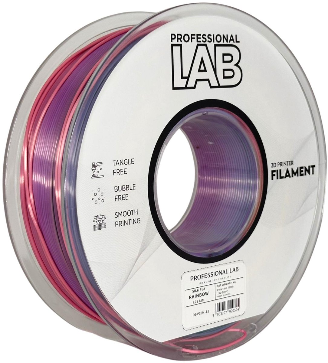 Professional Lab - Silk PLA - Rainbow - 1kg - 1.75mm