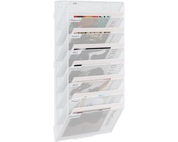 Famanu - 8 Tier A4 Mesh in Tray Monteer Muur Bestand Houder Mail Organizer Tijdschrift Opslag Document Rack, Wit