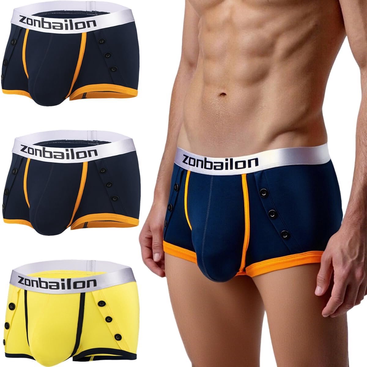 Heren Boxershorts van Bamboe met Voorgevormde Zak - Zacht en Ademend Ondergoed