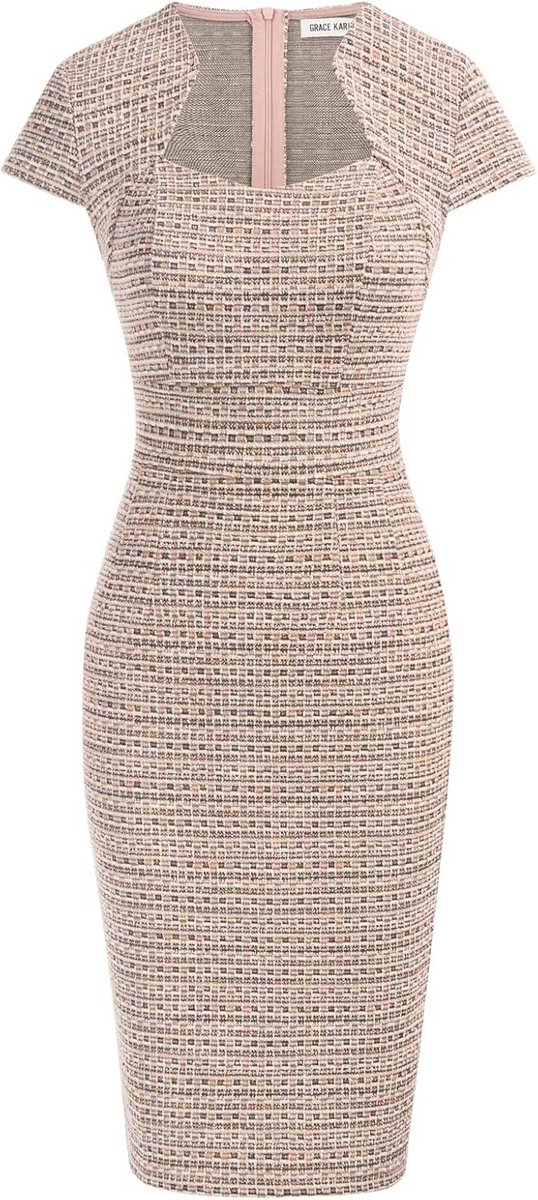 Elegante Dames Jurk met Kapmouwtjes en Ronde Hals