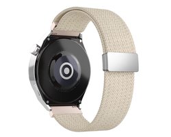 Nylon bandje - geschikt voor Garmin Venu 2s / 3s / 4 (41mm) / Vivoactive 4s / Forerunner 255s / 265s - Huawei Watch GT 5 Pro - 42mm / GT 6 / GT 5 / GT 4 - 41mm - magneet - starlight
