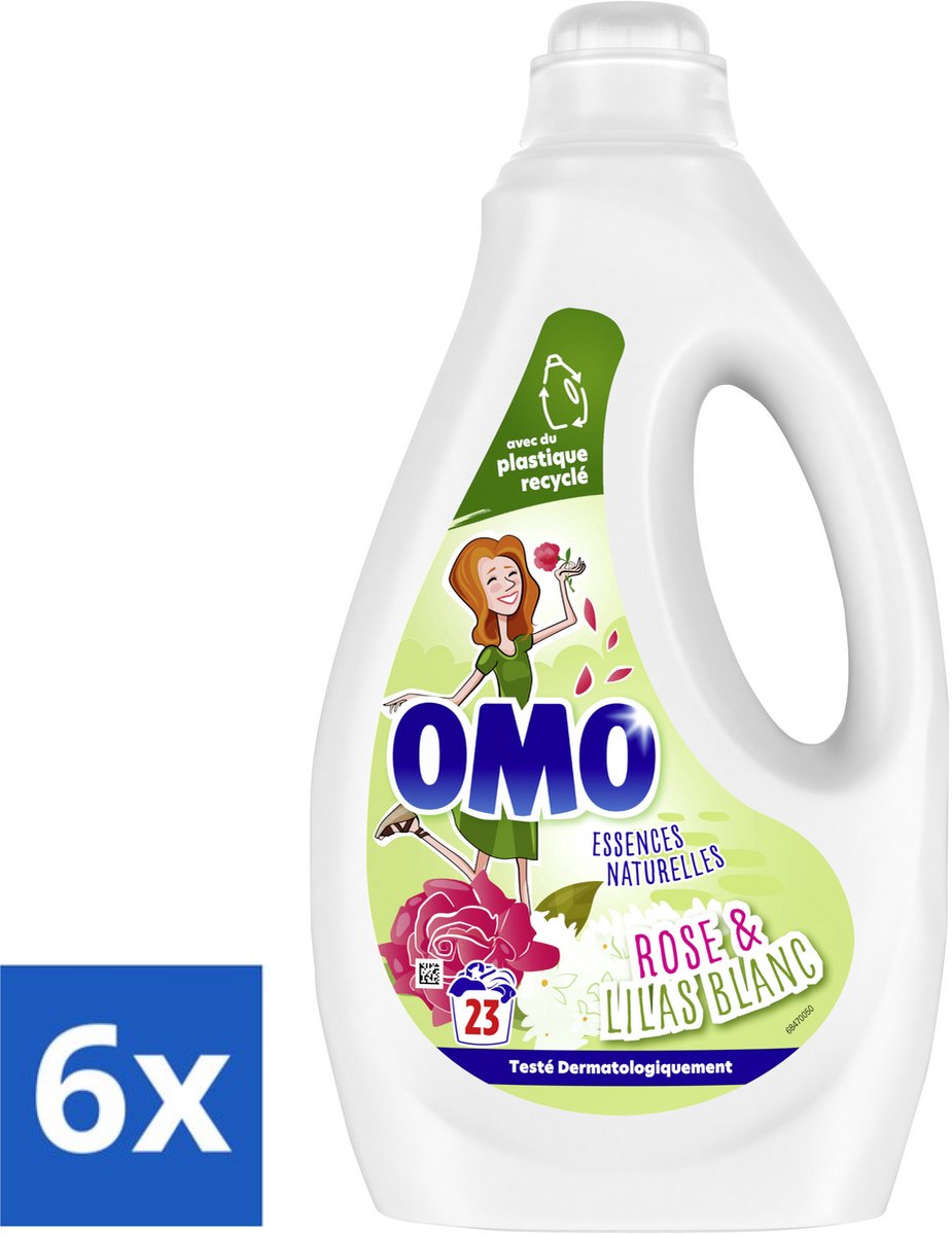 OMO Vloeibaar Wasmiddel Rose & Lilas witte was - 6 x 23 wasbeurten - 6,9 Liter