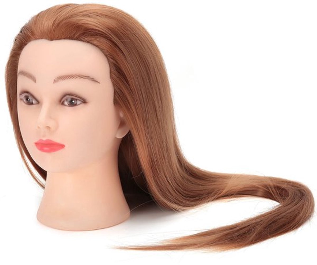 Friseur-Ãœbungskopf 66 cm - Professionele Trainingskop met Synthetische Haren - Geschikt voor Cosmetologie
