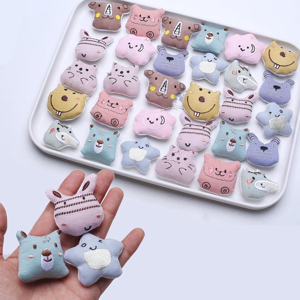 Ronte - Geborduurde Patches Op Naaien - Dierenpatches - Katoenen Applicaties - Accessoires Kleding - 30 Stuks - Kinderkleding - Hoeden - Broches - Sokken - Haaraccessoires