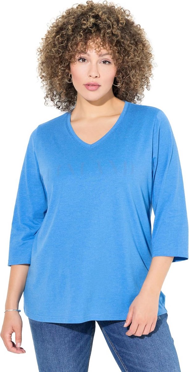 Dames T-shirt met Lettermotief, V-hals en 3/4 mouwen