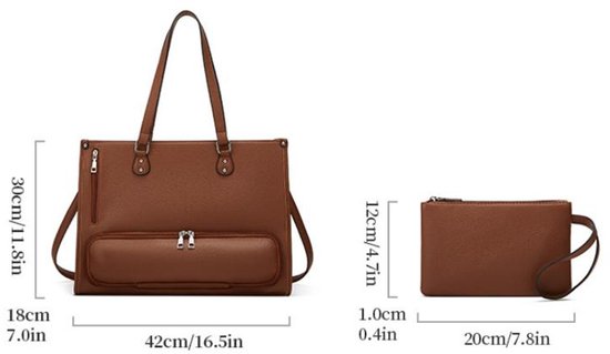 Lunch Tas - 2-in-1 Lunch Tas Handtas Combinatie - Vegane Leder Laptop tas - 15,6-inch Handtas Met Geïsoleerde Lunch Kamer - Lunch Tas - Vrouwen Koeltas - School Kantoor Isolatie Tas - Wit van Merkloos — afbeelding 2