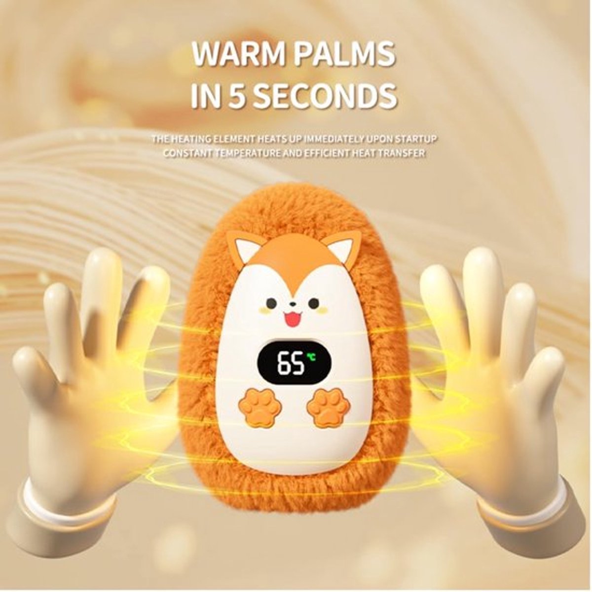 handwarmers- handwarmers herbruikbaar- Draagbare oplaadbare handwarmer - Verstelbare handwarmer voor kinderen - USB-handwarmer - 10,5 * 7,5 * 5,5 cm - Winterhandwarmer - Drie verwarmingsniveaus — cadeau in Gadgets - foto 2