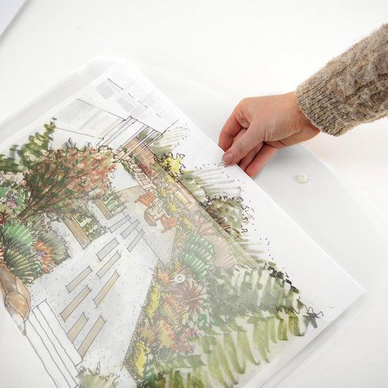 Rapesco ECO A3 Documentenmap Met Drukknoop – Set Van 5, Transparant, Biologisch Afbreekbaar, Met Penhouder