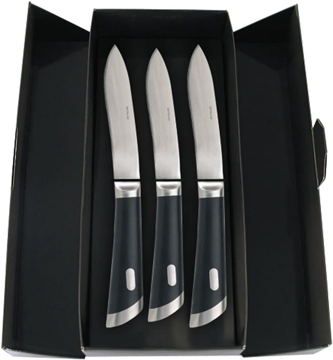 Set van 3 Steakmessen 18/10 RVS T-bone 25,6 cm - Zwart