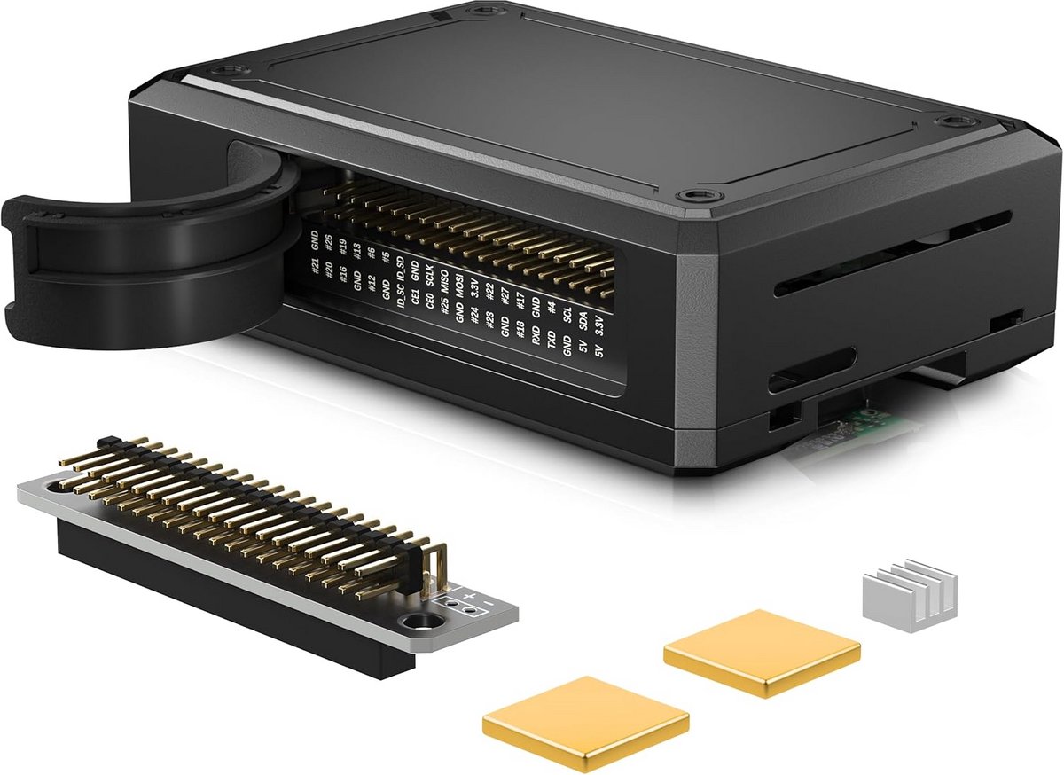 Raspberry Pi 4 aluminium behuizing met GPIO en passieve koeling voor Model B+ 8GB/4GB/2GB