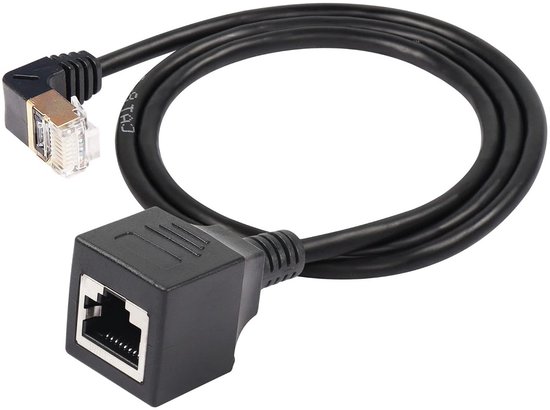 10ft (3m) 90 Degree Cat6 26AWG Snagless Unshielded (U/UTP) PVC CM Ethernet Network Patch Cable, RJ45 Right Angle Down Male to RJ45 Male, Blue