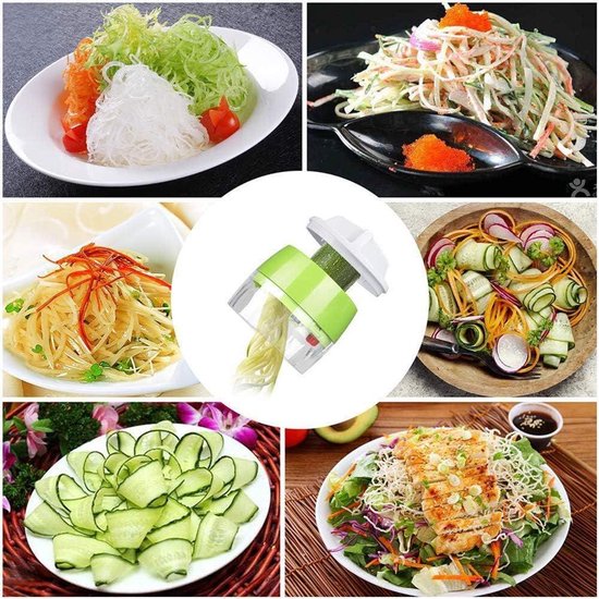 Spiralizer voor Groentesnijden in 3-in-1 Design - Keukenaccessoire voor Courgette Pasta - Handig voor Gezond Koken met Courgette Spaghetti — afbeelding 2