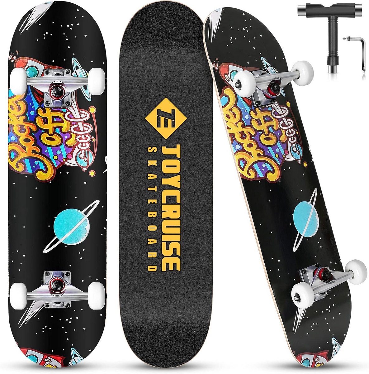 Compleet Skateboard voor Beginners en Gevorderden 7 Lagen Canadees Esdoorn