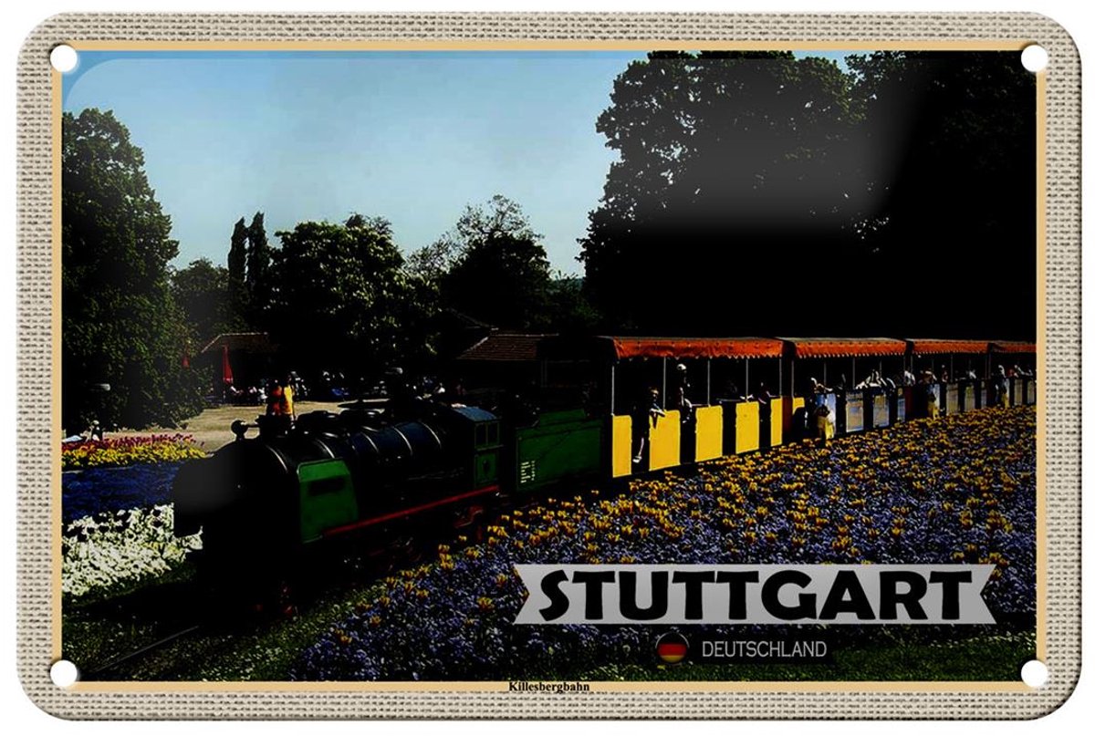 Blechschild Städte Stuttgart Killesbergbahn Park 18x12cm Dekoration