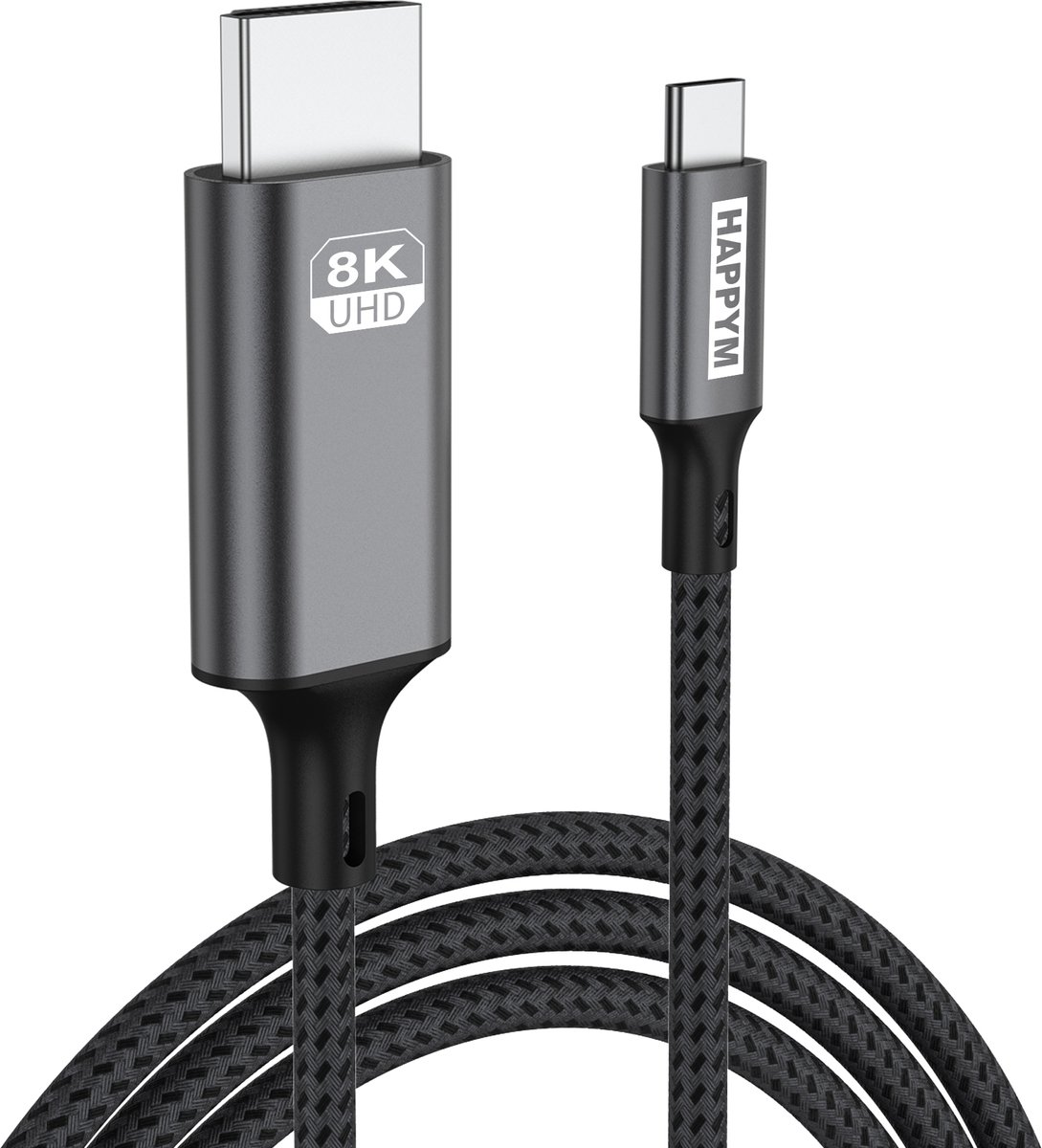 USB-C naar HDMI Kabel – 2 Meter – 8K 60Hz – Ultra HD - 4K bij 120Hz
