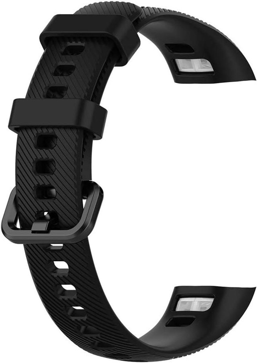 Zwarte zachte siliconen armband voor smartwatch - Reservebandje in 3 kleuren.