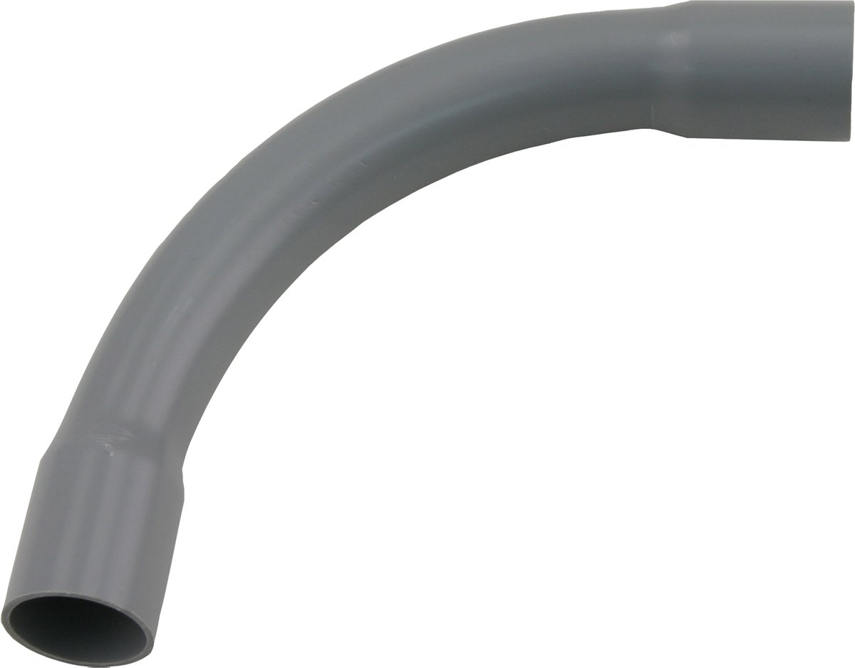 Pipelife Bocht Elektrabuis - Ø5/8 Inch - Buisdiameter 16 mm - Verhoogd Slagvast - Gemaakt van PVC Materiaal - Kleur Grijs - Verpakking van 10 Stuks per Zak - Gewicht 140 Gram
