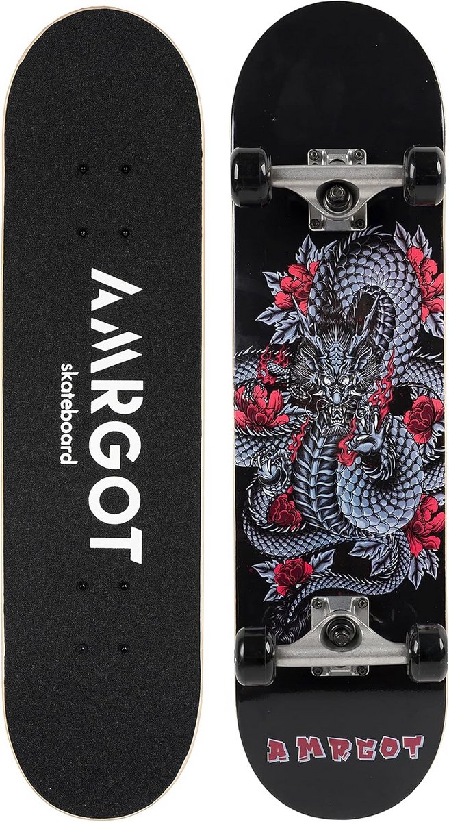 Complete Skateboard voor Beginners en Gevorderden 31 Inch Dubbel Kick Concave Deck