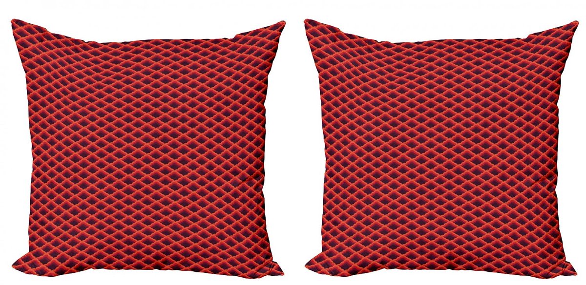 ABAKUHAUS Abstrakt Kussenhoes Set – 2x 40x40 cm – dubbelzijdig bedrukt – fuchsia/kastanjebruin
