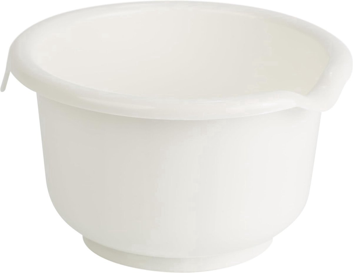 Stunq® Mengkom, bakkom, kunststof kom, deegkom 2,5 l, kunststof, wit, medium