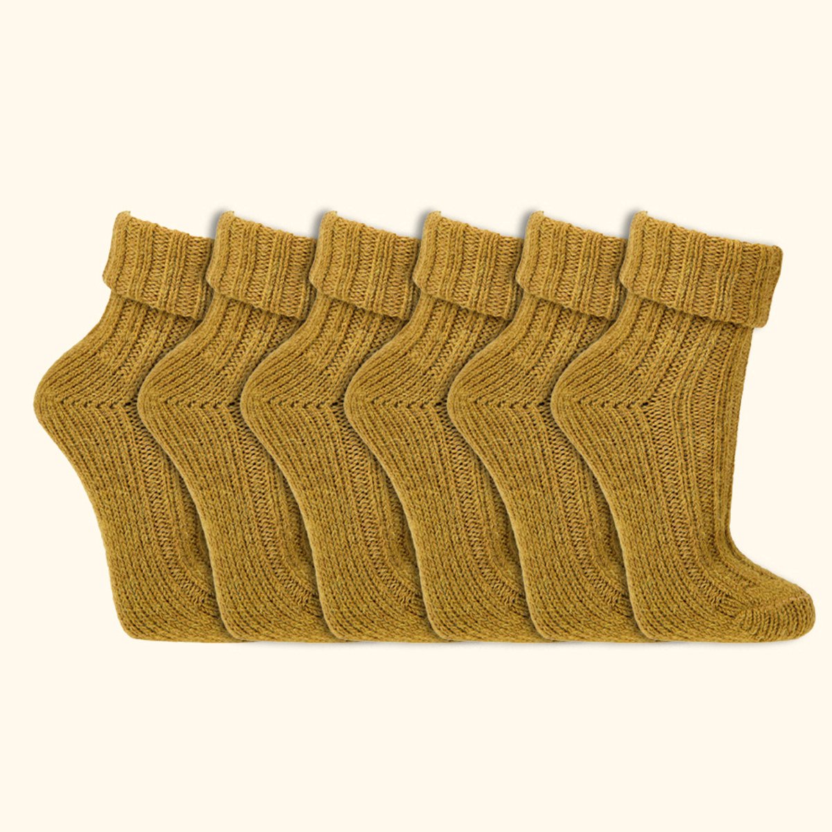 Wollen sokken | Alpacawol | Krimpvrij | Kleur: Geel | 6 paar