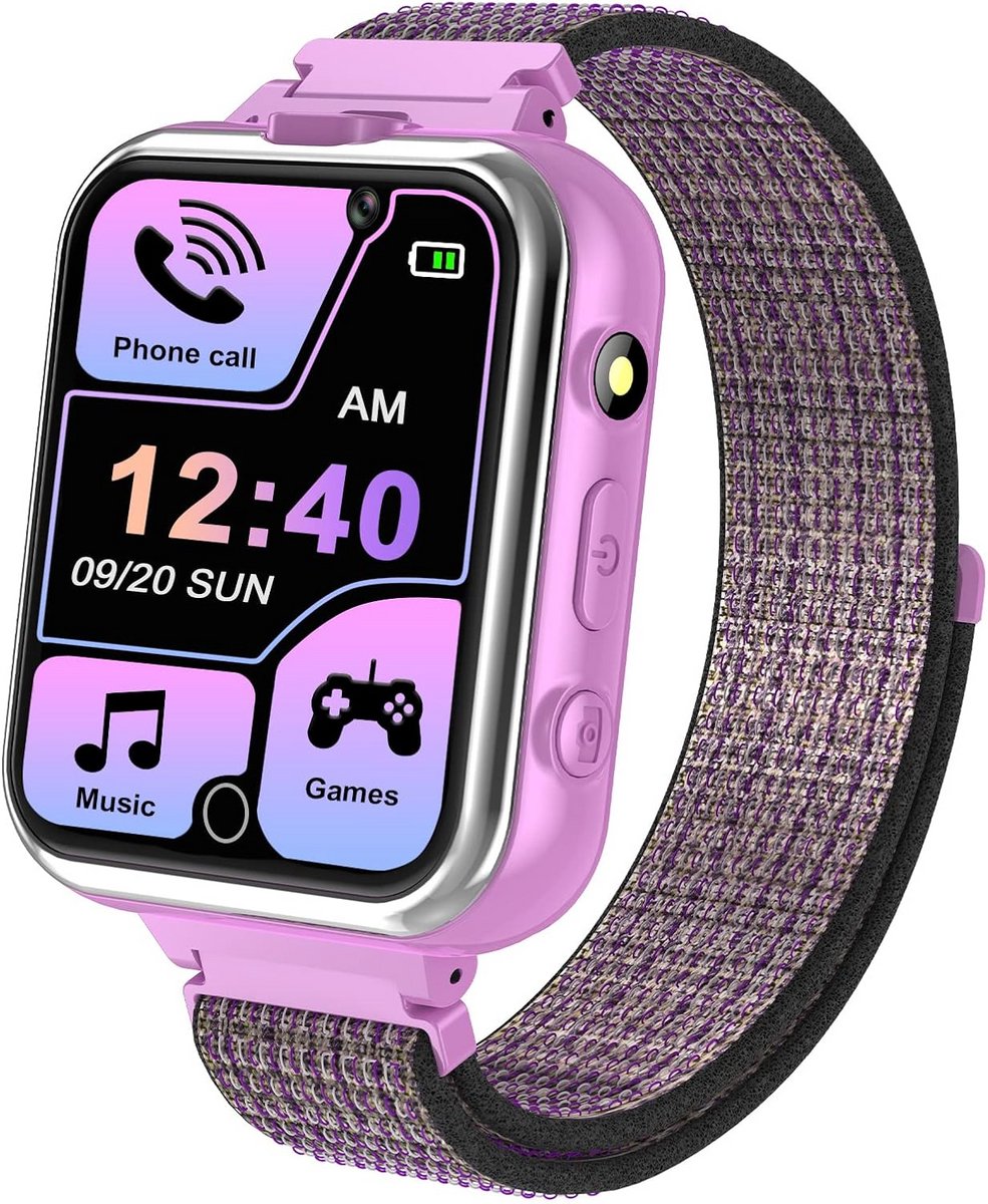 Kinder Smartwatch met Spelletjes, Muziek, Zaklamp en SOS Functie voor Jongens en Meisjes (4-12 jaar)