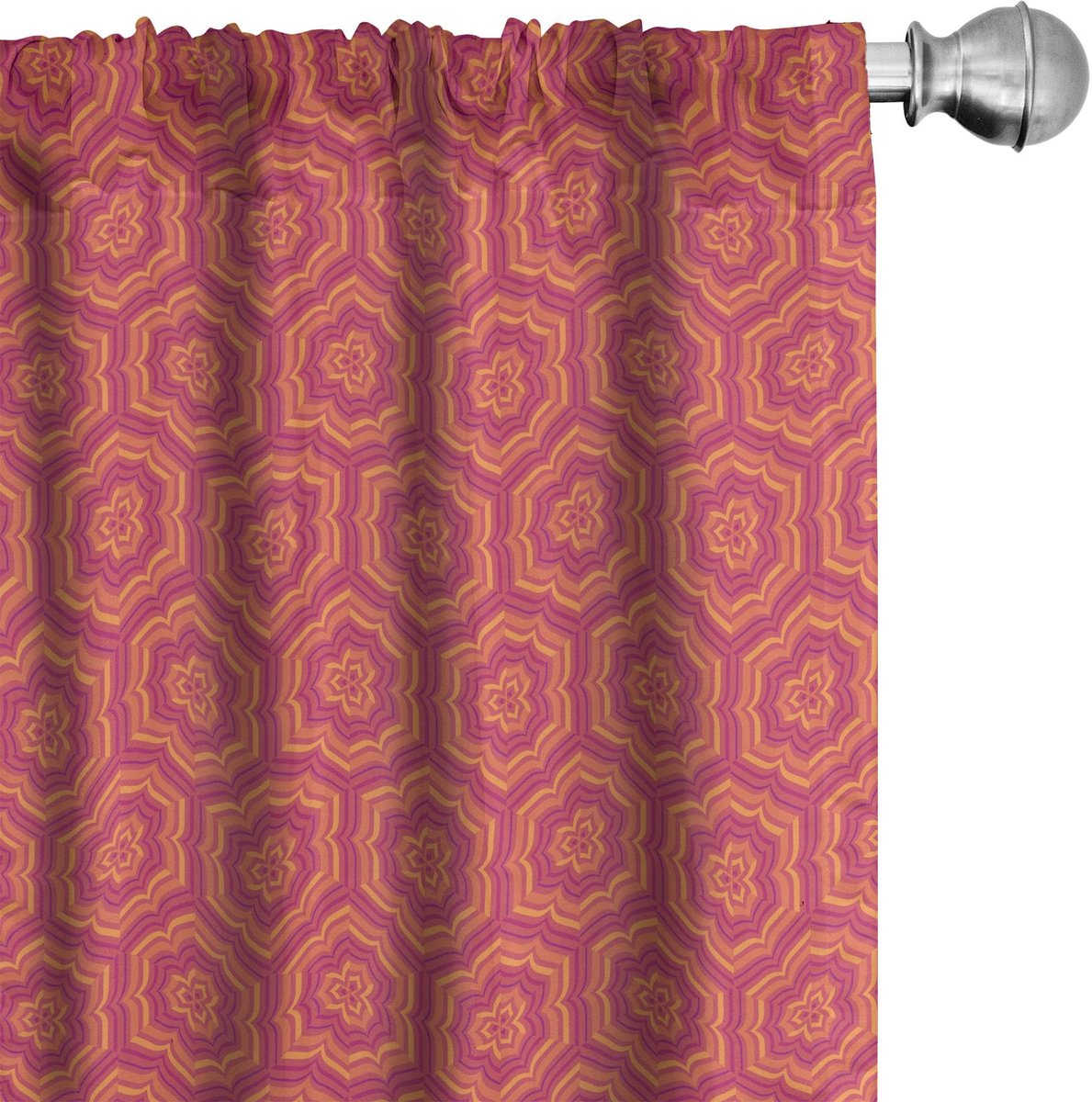 ABAKUHAUS Gordijnenset – 2x75x225 cm – Microvezel, Meerkleurig, Halfronddersk Mehrfarbig