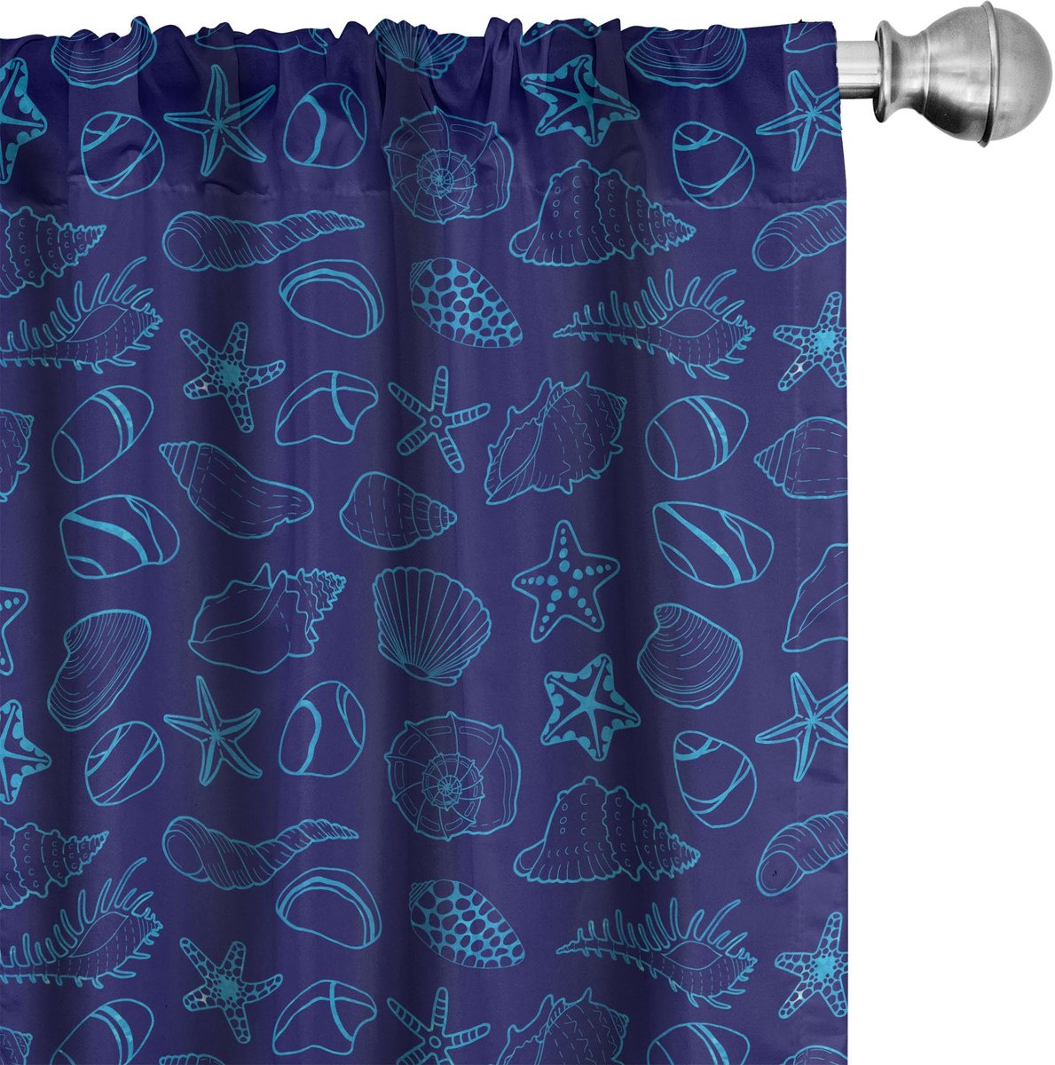 ABAKUHAUS Slakkengordijnen – set van 2 – 150x225 cm – microvezel – indigo/blauw