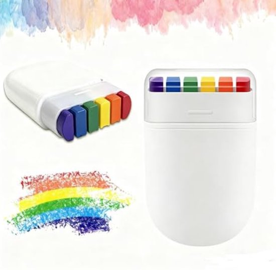 6 kleuren Regenboog Graffiti Waskrijt Regenboog Streep 6-kleuren-regenboog-graffiti-waskrijt-regenboog-streep