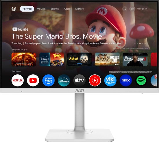 MSI Modern MD272UPSW 27” 4K UHD IPS Monitor 60Hz USB-C PD 65W Smart Google TV Ergonomisch verstelbaar