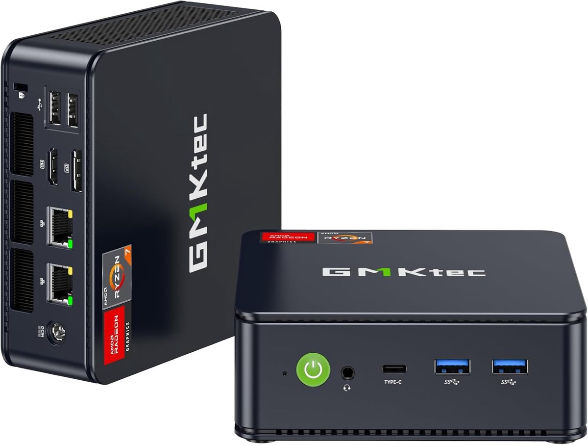 GMKtec M5 Ultra Mini PC – AMD Ryzen 7 7730U – 16GB DDR4 – 512GB SSD – Triple 4K/8K Display – Dual LAN 2.5G – WiFi 6E – Bluetooth 5.2 – Windows 11 Pro – Ultra Compact Mini Computer