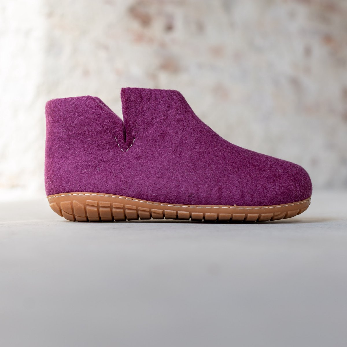 Vilten Hoge Dames Pantoffel Jado - Bosbes - Maat 39 - Harde Zool