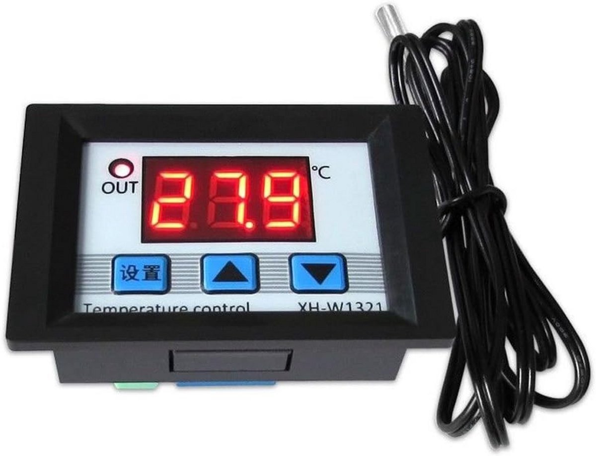 Digitale Thermostaat Controller met Temperatuursensor (-50 tot 110°C) - 12V Relais voor Verwarming/Koeling