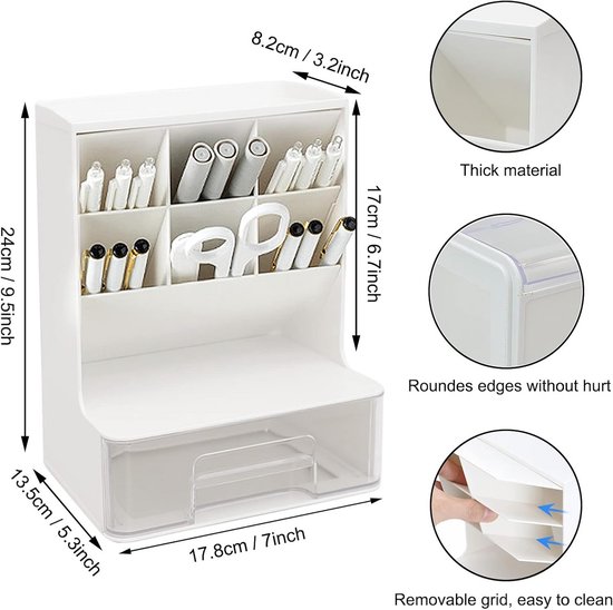 multifunctionele-bureau-organizer-met-6-vakken-en-lade-pennenhouder