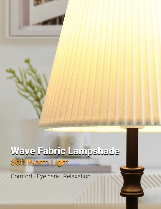 Touch Dimbaar Nachtkastlamp 3 Helderheidsniveaus Minimalistisch Zwart van Merkloos — afbeelding 5