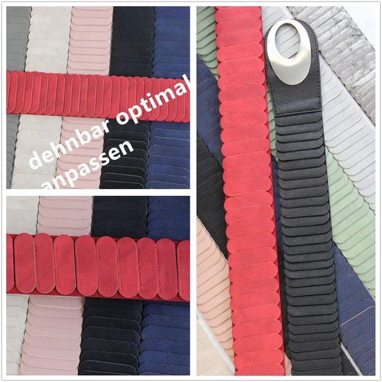 cobee Brede rekbare riem voor dames, elastische riem, vintage, modieus, retro, verstelbaar, met gesp voor jurken, Wit, 68x6cm/26.7x2.36in
