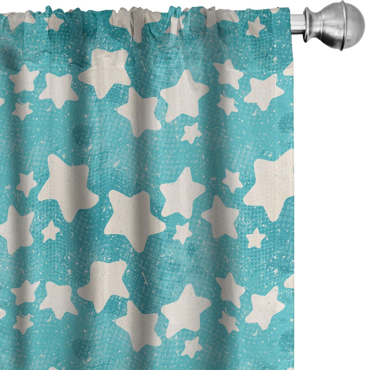 ABAKUHAUS Sterren Gordijnen – Halftoon Lichtverduisterend – 2x75x225 cm – Mikrofaser – Eierschaal/Seafoam Eischale