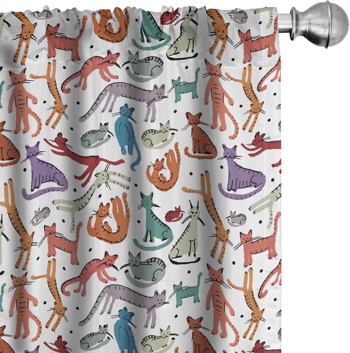 ABAKUHAUS Gordijnen – 2-delige set microvezel halfdonker 150x225 cm – veelkleurig