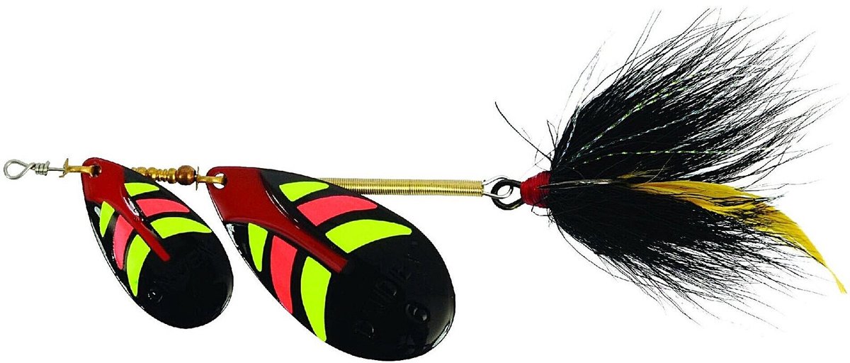 Ondex Buck Tandem spinner 4/6 – 11,5 gram met dubbele bladen Neon Black