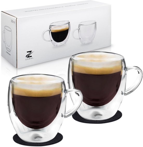 Cheffinger Luxe Theeglazen en Koffieglazen Set van 6, Hittebestendig