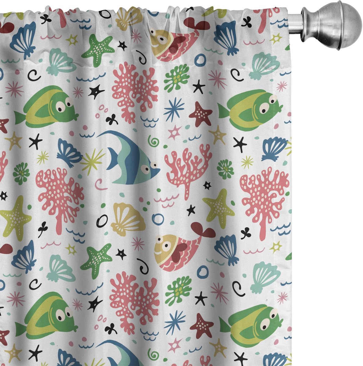 ABAKUHAUS Visgordijnen – 2x75x175 cm – microvezel – veelkleurig Mehrfarbig