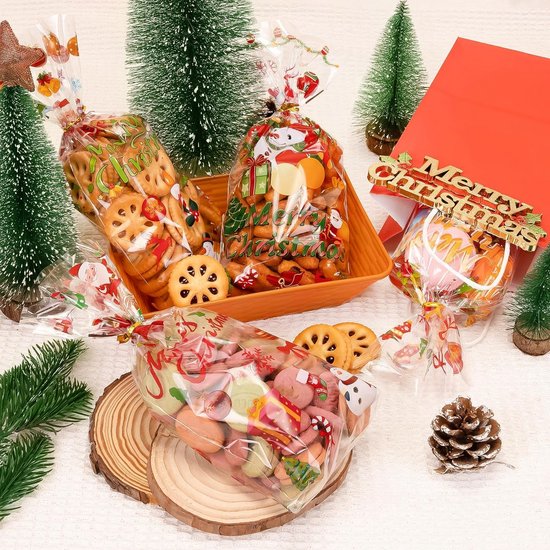 Bloemen cadeauzakjes natural wit - 5 stuks - M | Cadeauzakjes - M - 12
