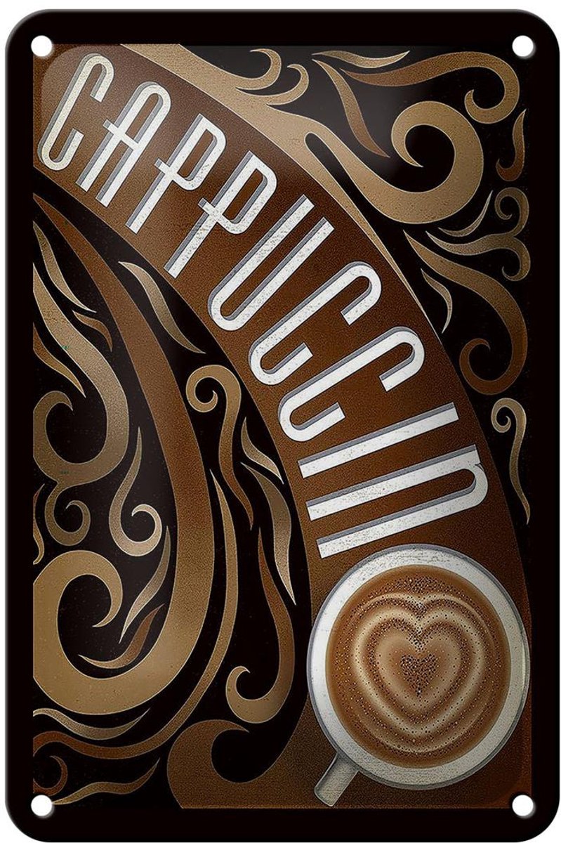 Blechschild Spruch 12x18cm Cappuccino Kaffee