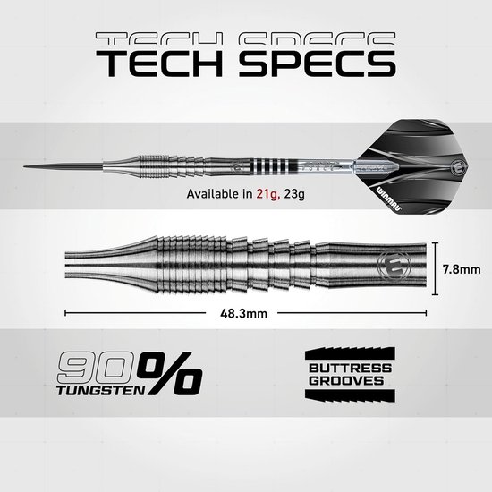 Dartpijlen Set 90% Tungsten 21 Gram Met Zeer Goede Grip — afbeelding 3