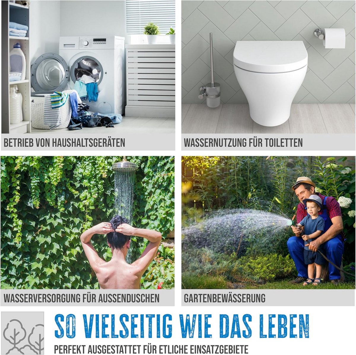 Krachtige Huiswaterpomp met Drukvat voor Tuin en Sanitair thumbnail 6