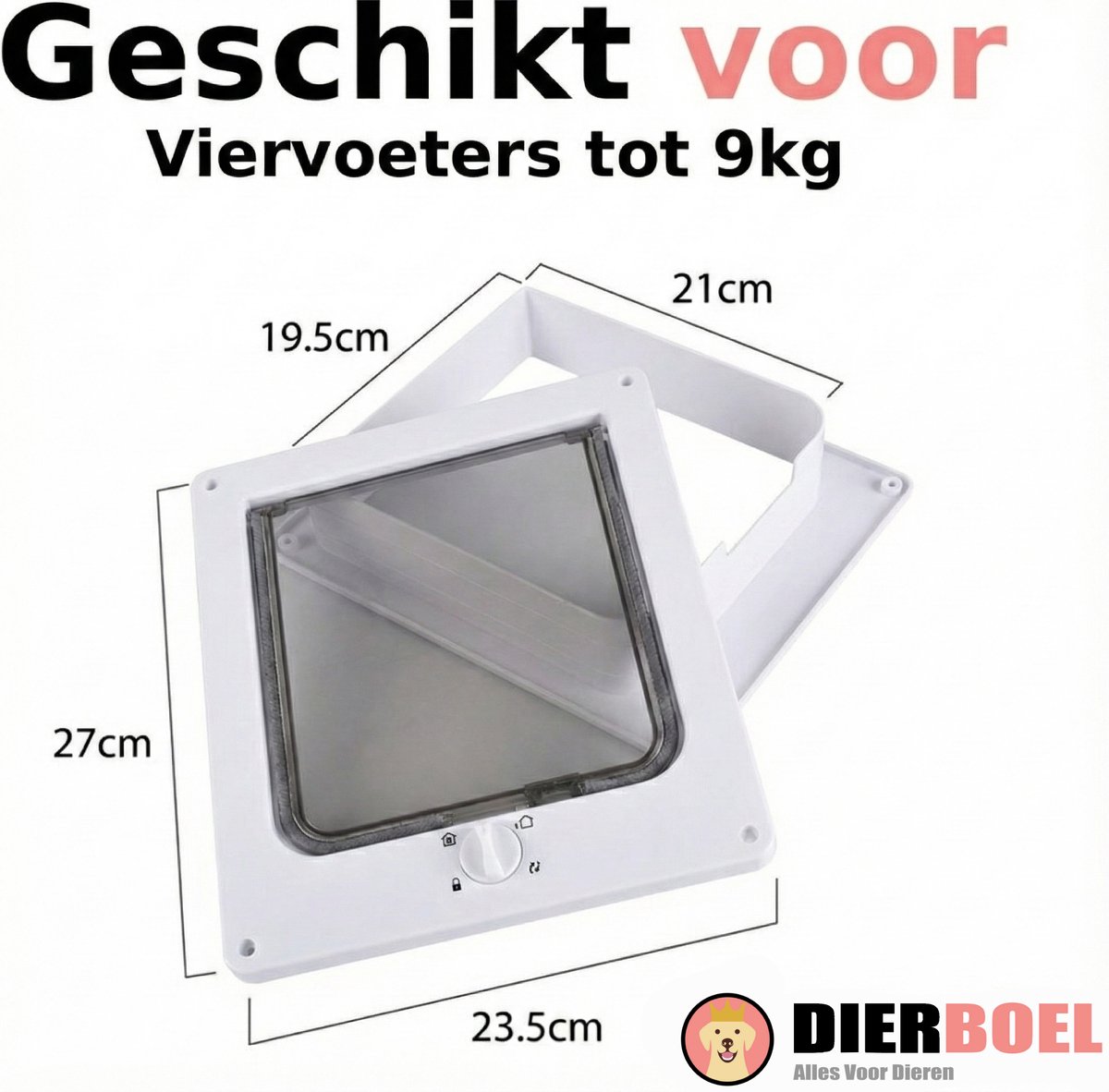 Dierboel Kattenluik Wit Maat L – Tunnel & 4 Vergrendelingen thumbnail 2