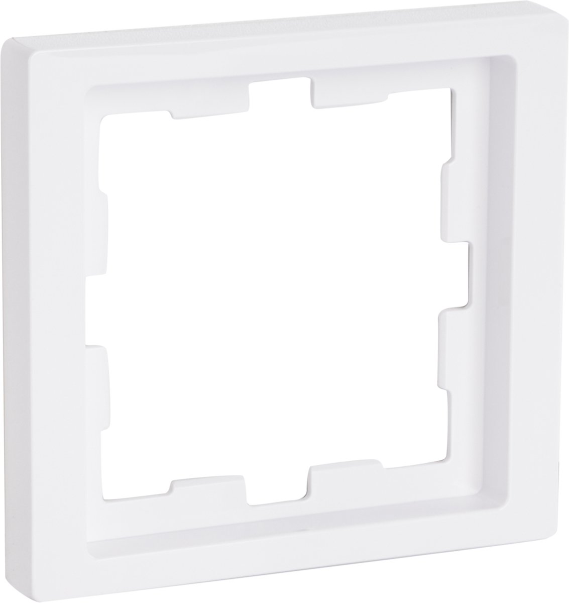 Merten System D Afdekraam - Inbouw - 1-voudig - Polycarbonaat - Glanzende Afwerking - Klem-/Schroefbevestiging - Horizontaal en Verticaal Monteerbaar - 90 x 90 x 12 mm - Lotuswit