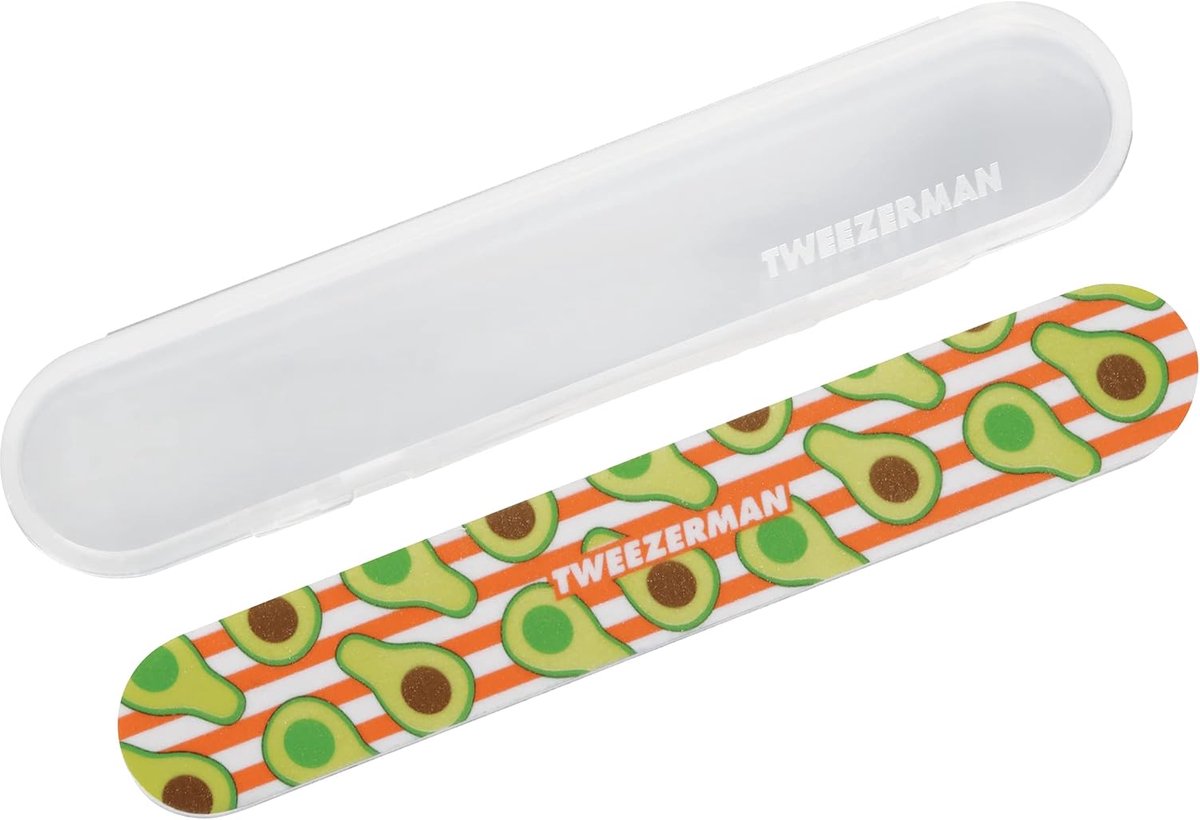 Tweezerman Studio Line Avocado Print Filemate Nagelvijl – Compacte en Stijlvolle Nagelvijl Met Beschermhoes – Perfect Voor Onderweg – Voor Sterke, Gladde Nagels – Herbruikbaar en Duurzaam – Must-Have Beauty Tool Voor In Je Tas of Reisetui